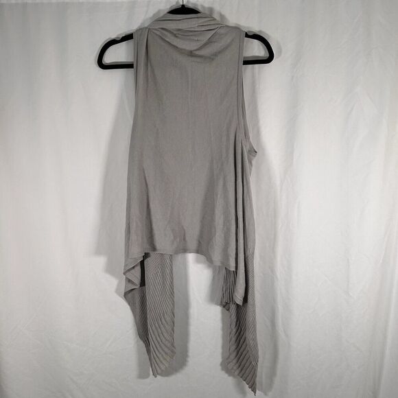 New Coldwater Creek Cardigan Womens Large Grey Sleeveless Open Front Lightweight - Picture 7 of 9